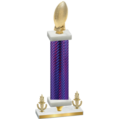 Premium Single Purple Carbon Fiber Victory Football Trophy