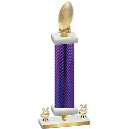 Premium Single Purple Carbon Fiber Year Football Trophy