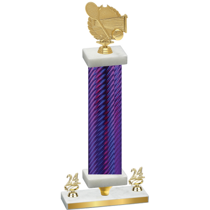 Premium Single Purple Carbon Fiber Year Tennis Trophy