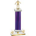 Premium Single Purple Carbon Fiber First Place Wrestling Trophy