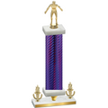 Premium Single Purple Carbon Fiber Victory Wrestling Trophy