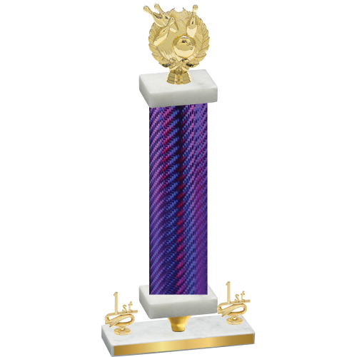 Premium Single Purple Carbon Fiber First Place Bowling Trophy