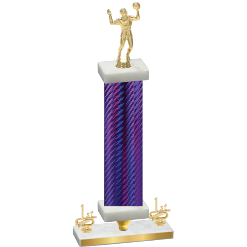 Premium Single Purple Carbon Fiber First Place Volleyball Trophy