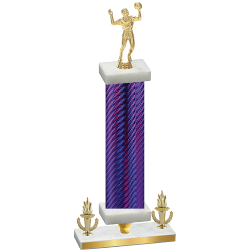 Premium Single Purple Carbon Fiber Victory Volleyball Trophy