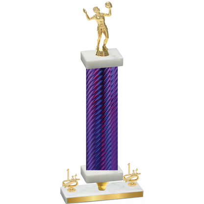 Premium Single Purple Carbon Fiber First Place Volleyball Trophy