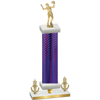 Premium Single Purple Carbon Fiber Victory Volleyball Trophy