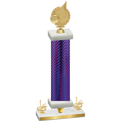 Premium Single Purple Carbon Fiber First Place Volleyball Trophy