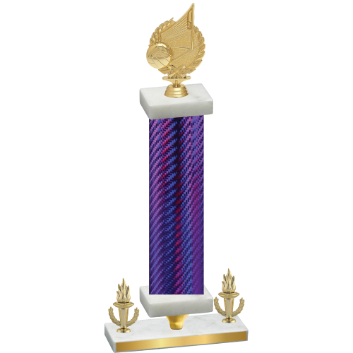 Premium Single Purple Carbon Fiber Victory Volleyball Trophy