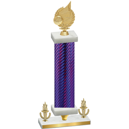 Premium Single Purple Carbon Fiber Victory Volleyball Trophy