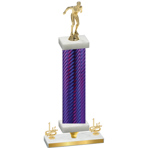 Premium Single Purple Carbon Fiber First Place Swimming Trophy