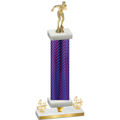 Premium Single Purple Carbon Fiber Fourth Place Swimming Trophy