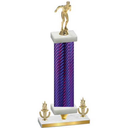 Premium Single Purple Carbon Fiber Victory Swimming Trophy