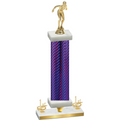 Premium Single Purple Carbon Fiber First Place Tennis Trophy