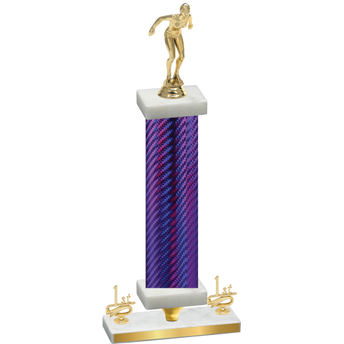 Premium Single Purple Carbon Fiber First Place Tennis Trophy