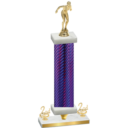 Premium Single Purple Carbon Fiber Second Place Tennis Trophy