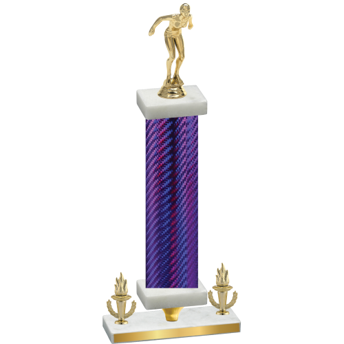 Premium Single Purple Carbon Fiber Victory Tennis Trophy