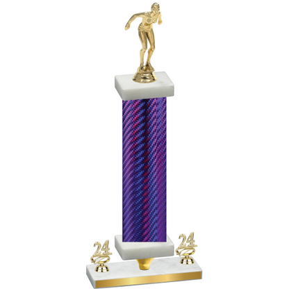 Premium Single Purple Carbon Fiber Year Tennis Trophy