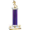 Premium Single Purple Carbon Fiber First Place Football Trophy