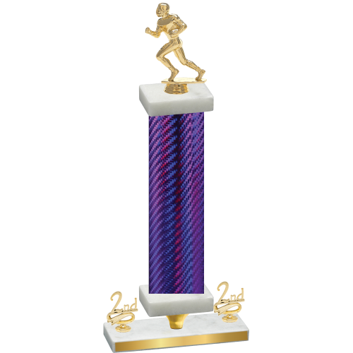 Premium Single Purple Carbon Fiber Second Place Football Trophy