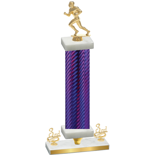 Premium Single Purple Carbon Fiber Third Place Football Trophy