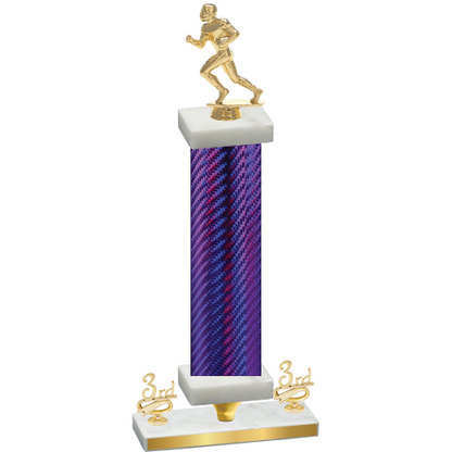 Premium Single Purple Carbon Fiber Third Place Football Trophy