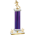 Premium Single Purple Carbon Fiber Fourth Place Football Trophy