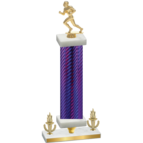 Premium Single Purple Carbon Fiber Victory Football Trophy