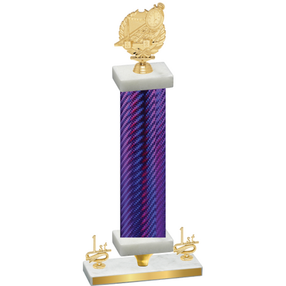 Premium Single Purple Carbon Fiber First Place Swimming Trophy