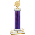 Premium Single Purple Carbon Fiber Second Place Swimming Trophy