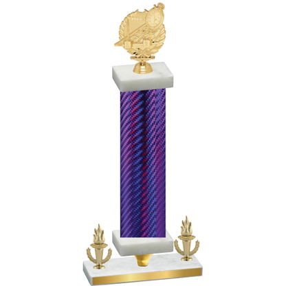 Premium Single Purple Carbon Fiber Victory Swimming Trophy