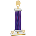 Premium Single Purple Carbon Fiber Second Place Insert Trophy