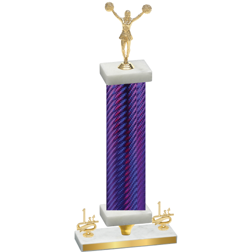 Premium Single Purple Carbon Fiber First Place Cheerleading Trophy