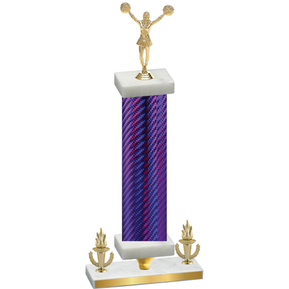 Premium Single Purple Carbon Fiber Victory Cheerleading Trophy