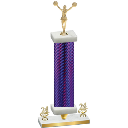 Premium Single Purple Carbon Fiber Year Cheerleading Trophy