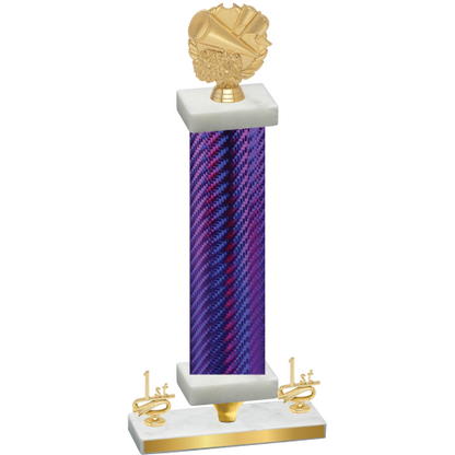 Premium Single Purple Carbon Fiber First Place Cheerleading Trophy