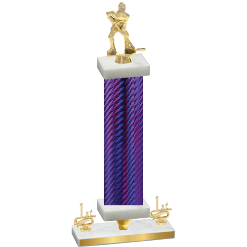 Premium Single Purple Carbon Fiber First Place Hockey Trophy