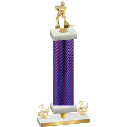 Premium Single Purple Carbon Fiber Second Place Hockey Trophy