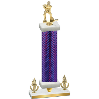 Premium Single Purple Carbon Fiber Victory Hockey Trophy