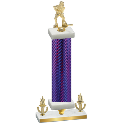 Premium Single Purple Carbon Fiber Victory Hockey Trophy