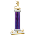Premium Single Purple Carbon Fiber First Place Lacrosse Trophy