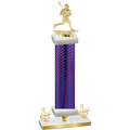 Premium Single Purple Carbon Fiber Third Place Lacrosse Trophy