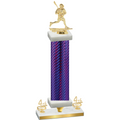 Premium Single Purple Carbon Fiber Fourth Place Lacrosse Trophy