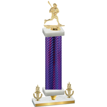 Premium Single Purple Carbon Fiber Victory Lacrosse Trophy