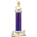 Premium Single Purple Carbon Fiber Year Lacrosse Trophy