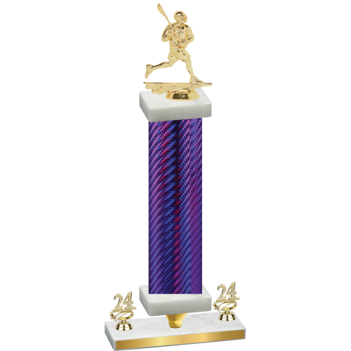 Premium Single Purple Carbon Fiber Year Lacrosse Trophy