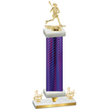 Premium Single Purple Carbon Fiber Third Place Lacrosse Trophy