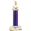Premium Single Purple Carbon Fiber Fourth Place Lacrosse Trophy