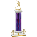 Premium Single Purple Carbon Fiber Victory Lacrosse Trophy
