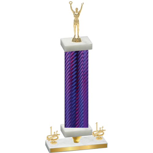 Premium Single Purple Carbon Fiber First Place Victory Trophy