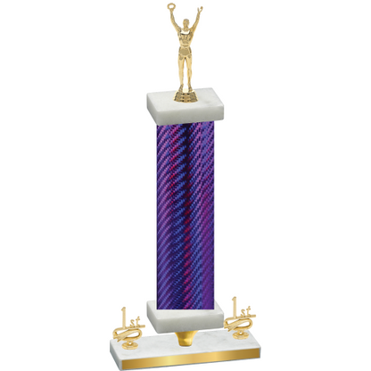 Premium Single Purple Carbon Fiber First Place Victory Trophy